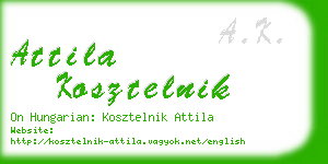 attila kosztelnik business card